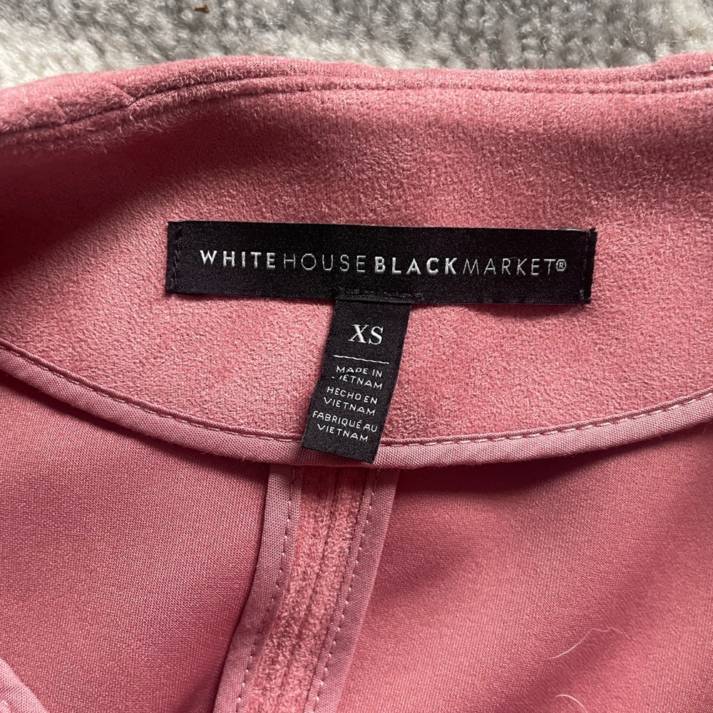 White House Black Market Pink Suede  Moto Jacket - Picture 5 of 6